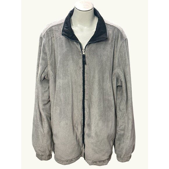 Reversible Quilted & Faux Suede Jacket With Zipper & Elastic Cuffs - Picture 1 of 9